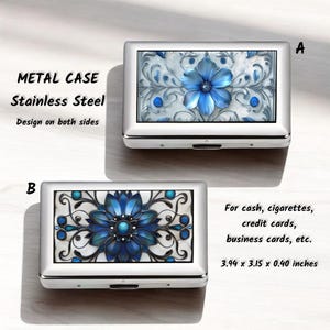 Edelstahl Metall Gehäuse, doppelseitig, Beidseitig bedruckt, Zigarettenetui, Kreditkartenhalter, Visitenkartenetui, Metall Geldbörse