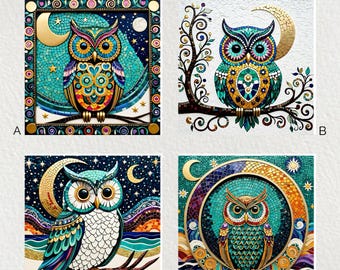 Owl Ceramic Tile 6x6": Glossy Wall Art Decor