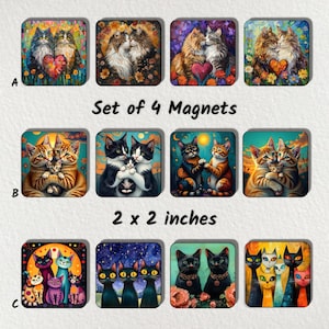 Refrigerator Magnet Set of 4 - Locker Magnet - Fun Magnets - Decorative Magnets
