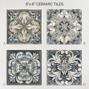 Ceramic Decorative Tile 6x6 * Glossy * Trivets * Tile Wall Art * Ceramic Tile
