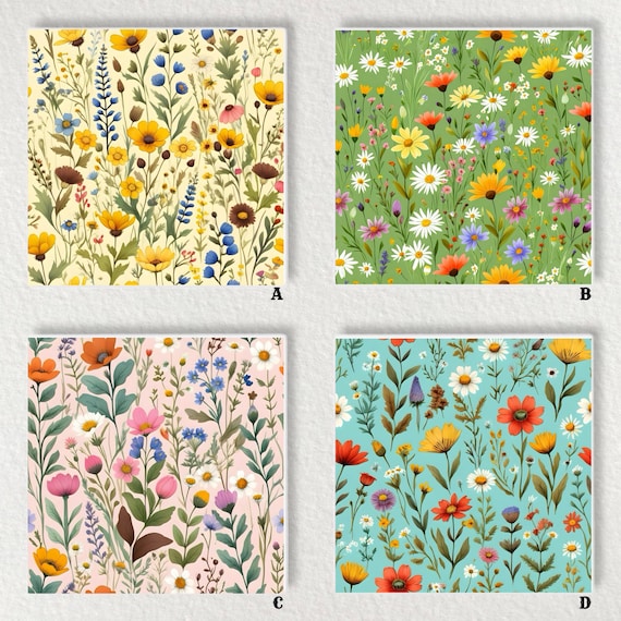 Floral Ceramic Tile: Pastel Wildflower Art, Glossy Trivet (6x6) - Etsy
