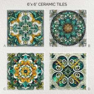 Ceramic Decorative Tile 6x6 * Glossy * Trivets * Tile Wall Art * Ceramic Tile