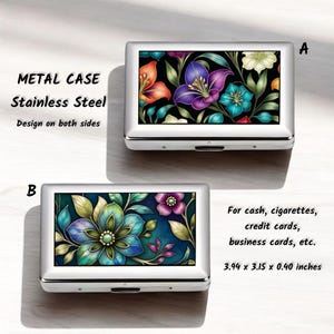 Edelstahl Metall Gehäuse, doppelseitig, Beidseitig bedruckt, Zigarettenetui, Kreditkartenhalter, Visitenkartenetui, Metall Geldbörse
