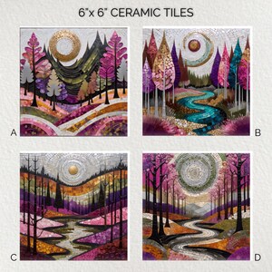 Azulejo de cerâmica: Arte de parede brilhante 15x15 cm, suporte para panelas e decoração