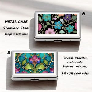 Edelstahl Metall Gehäuse, doppelseitig, Beidseitig bedruckt, Zigarettenetui, Kreditkartenhalter, Visitenkartenetui, Metall Geldbörse