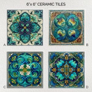 Ceramic Decorative Tile 6x6 * Glossy * Trivets * Tile Wall Art * Ceramic Tile