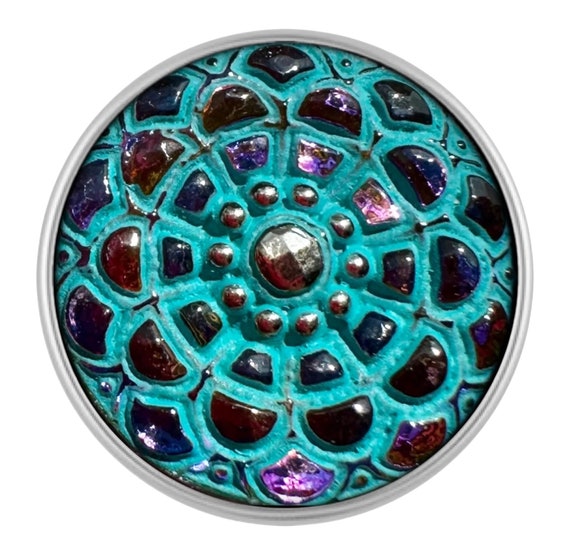 10pcs 18mm Vetro E Strass Bottoni A Pressione Charms Per La Creazione Di Gioielli Snap - Italia - Foto 5