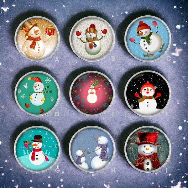 Snowman Christmas Snap Button Charm, will fit into any 18 mm snap jewelry base