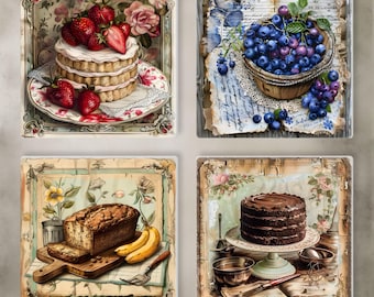 Dessert Ceramic Tile: 6x6" Glossy Trivet, Wall Art
