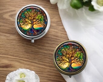 Tree of Life Handmade Pill Box * Silver or Bronze