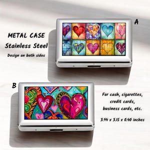 Edelstahl Metall Gehäuse, doppelseitig, Beidseitig bedruckt, Zigarettenetui, Kreditkartenhalter, Visitenkartenetui, Metall Geldbörse