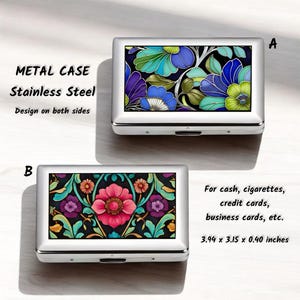 Edelstahl Metall Gehäuse, doppelseitig, Beidseitig bedruckt, Zigarettenetui, Kreditkartenhalter, Visitenkartenetui, Metall Geldbörse