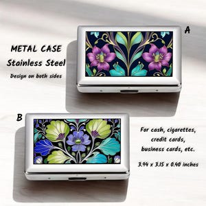 Edelstahl Metall Gehäuse, doppelseitig, Beidseitig bedruckt, Zigarettenetui, Kreditkartenhalter, Visitenkartenetui, Metall Geldbörse