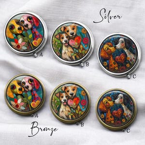Dog Handmade Round Pill Box * Silver or Bronze- Pill Organizer - Medicine Vitamin Supplement Dispenser * Cat Lover Gift