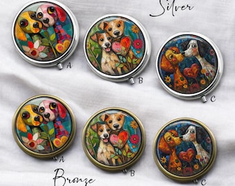 Handmade Dog Pill Box: Silver or Bronze Vitamin Organizer