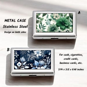 Edelstahl Metall Gehäuse, doppelseitig, Beidseitig bedruckt, Zigarettenetui, Kreditkartenhalter, Visitenkartenetui, Metall Geldbörse