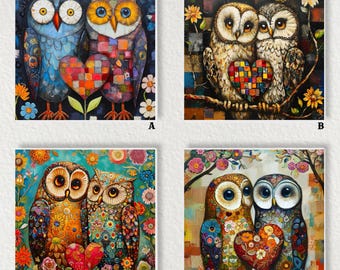 Owl Ceramic Tile: Glossy Decorative Wall Art (6x6)