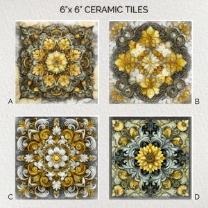 Ceramic Decorative Tile 6x6 * Glossy * Trivets * Tile Wall Art * Ceramic Tile