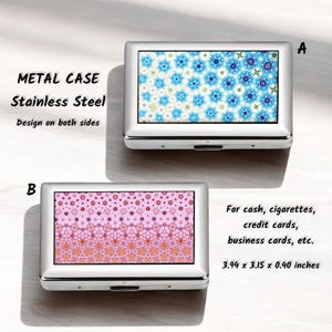 Edelstahl Metall Gehäuse, doppelseitig, Beidseitig bedruckt, Zigarettenetui, Kreditkartenhalter, Visitenkartenetui, Metall Geldbörse