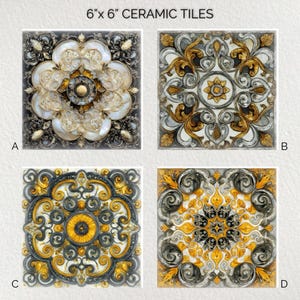 Ceramic Decorative Tile 6x6 * Glossy * Trivets * Tile Wall Art * Ceramic Tile