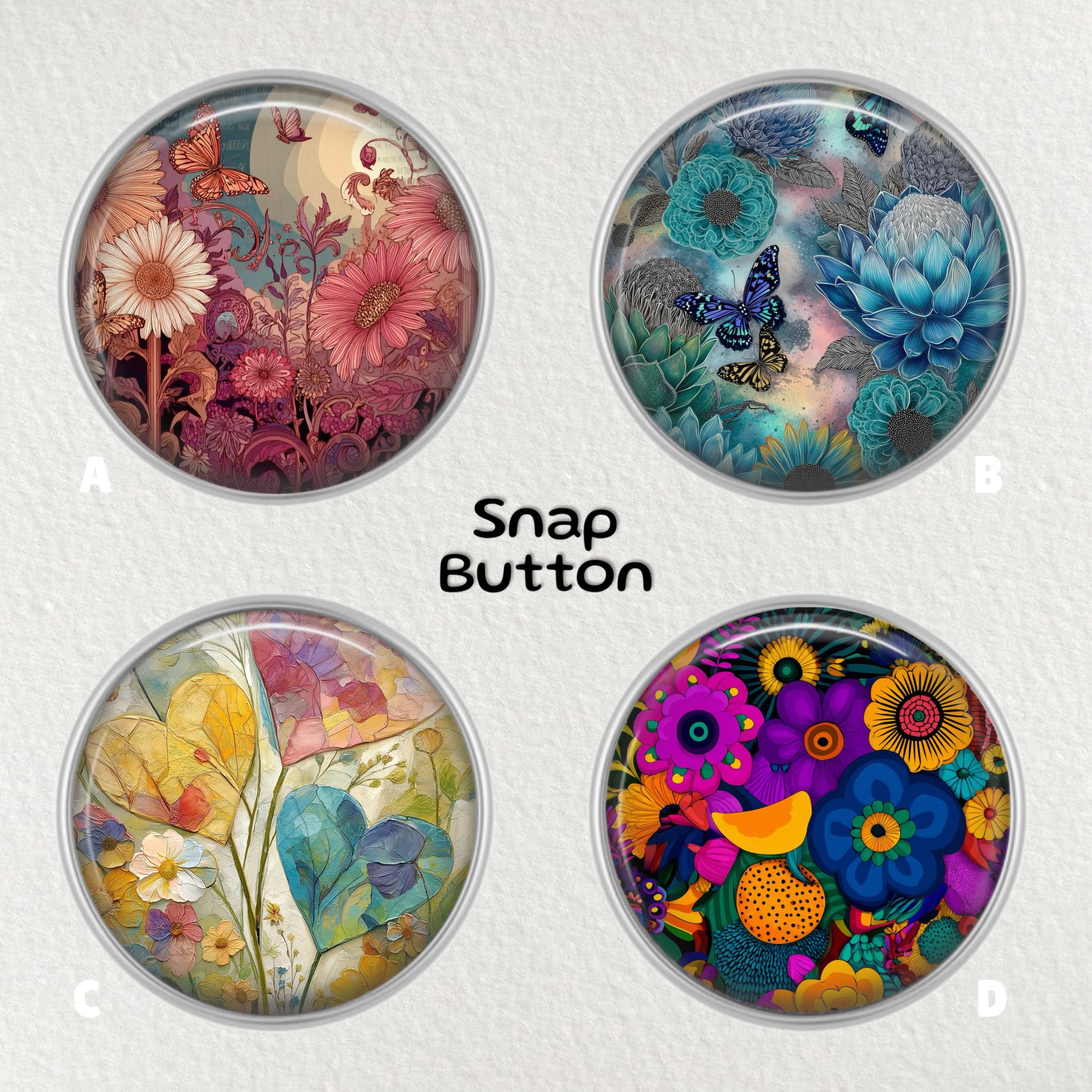 Handmade Mandala Snap Button Charm: 18mm Interchangeable Jewelry - Etsy