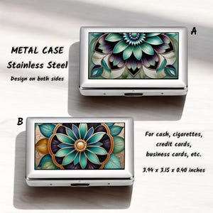 Edelstahl Metall Gehäuse, doppelseitig, Beidseitig bedruckt, Zigarettenetui, Kreditkartenhalter, Visitenkartenetui, Metall Geldbörse