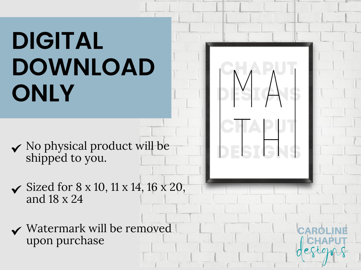 Math Classroom Posters, Middle & High School Math Gallery Wall (digital ...