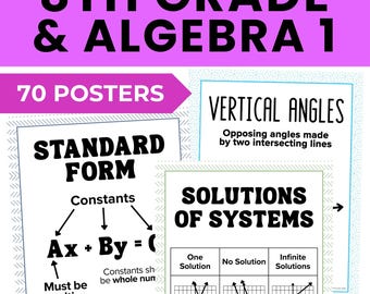 Math Vokabeln Poster Bündel | Algebra 1, Geometrie, Statistik & Wahrscheinlichkeitssätze