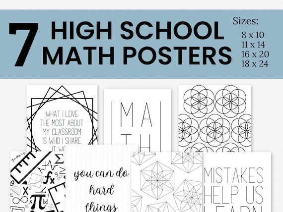 Math Classroom Posters, Middle & High School Math Gallery Wall (Digital Download)