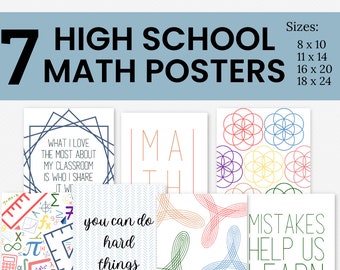 7 Educational Posters for High School Math Classroom, Printable Math ...
