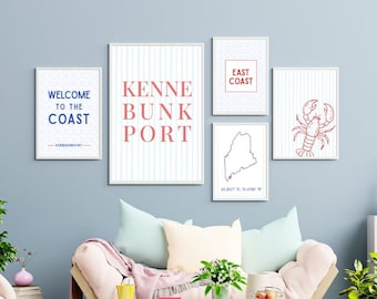 Kusttryck från Kennebunkport, Maine | Nautisk väggkonst (digital nedladdning)
