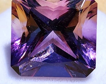 12.55 ct Square Cut Ametrine: Blended Shimmering Splendor - 14.31mm x 14.25mm
