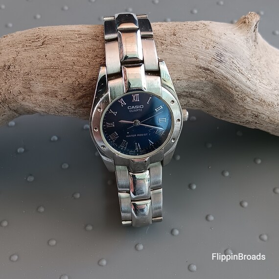 Vintage Casio Watch, Stainless Steel Oyster Wristband, Classic Jewelry