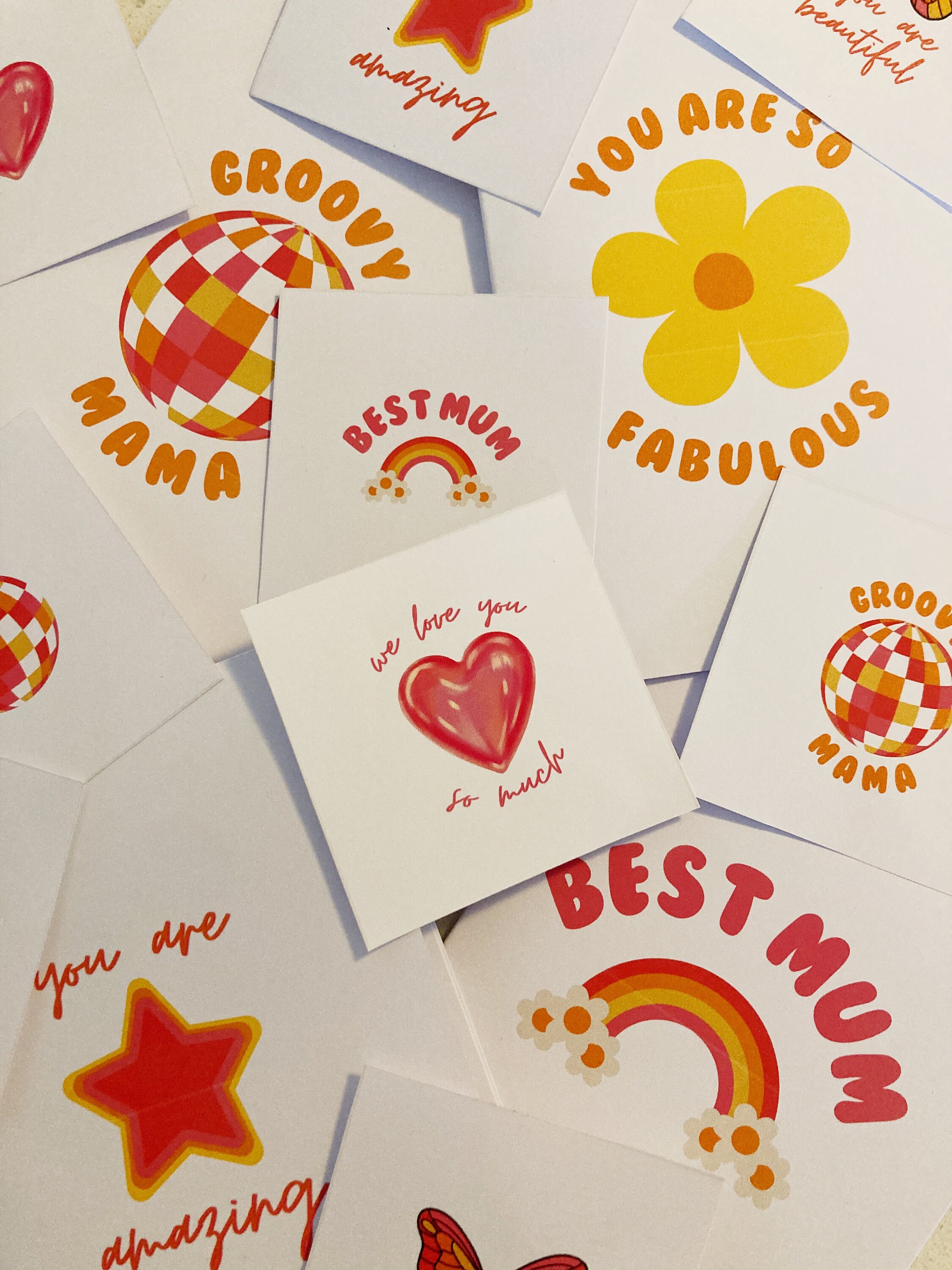 Retro Gift Tags - 9 Square Designs on A4 Printable Tags/digital ...