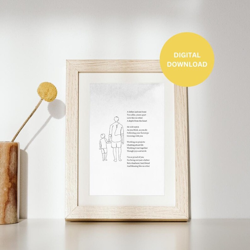 Father and Son - Printable Poem/digital Download, Poetry, Poem ...