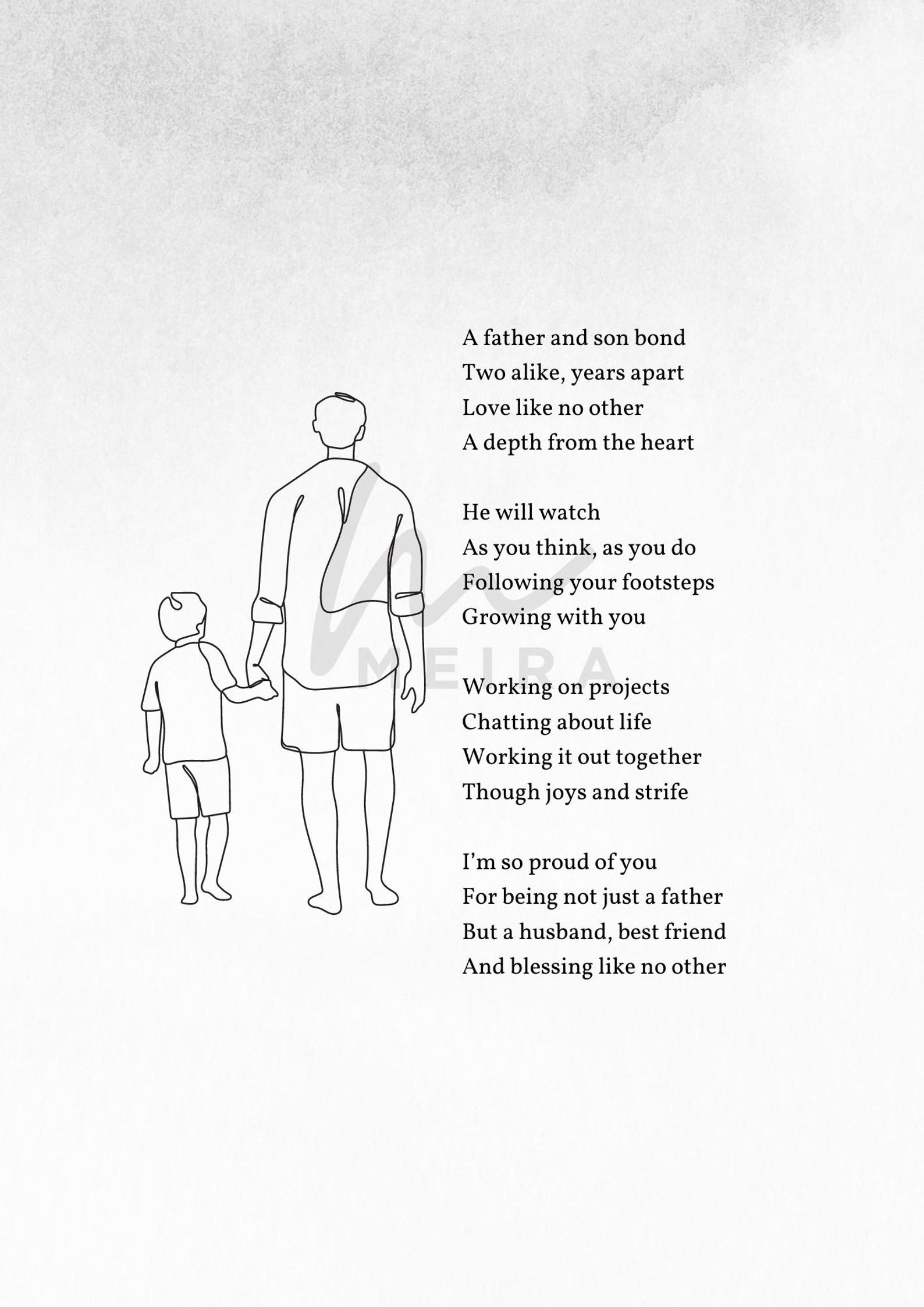Father and Son - Printable Poem/digital Download, Poetry, Poem