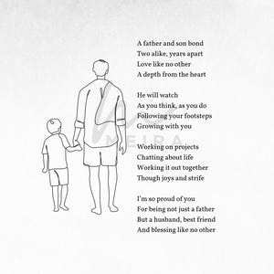 Father and Son - Printable Poem/digital Download, Poetry, Poem ...
