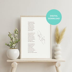 Long Distance - Printable poem/Digital Download, romance, motherhood, Mother’s day, postpartum, family, child, long distance poem, love