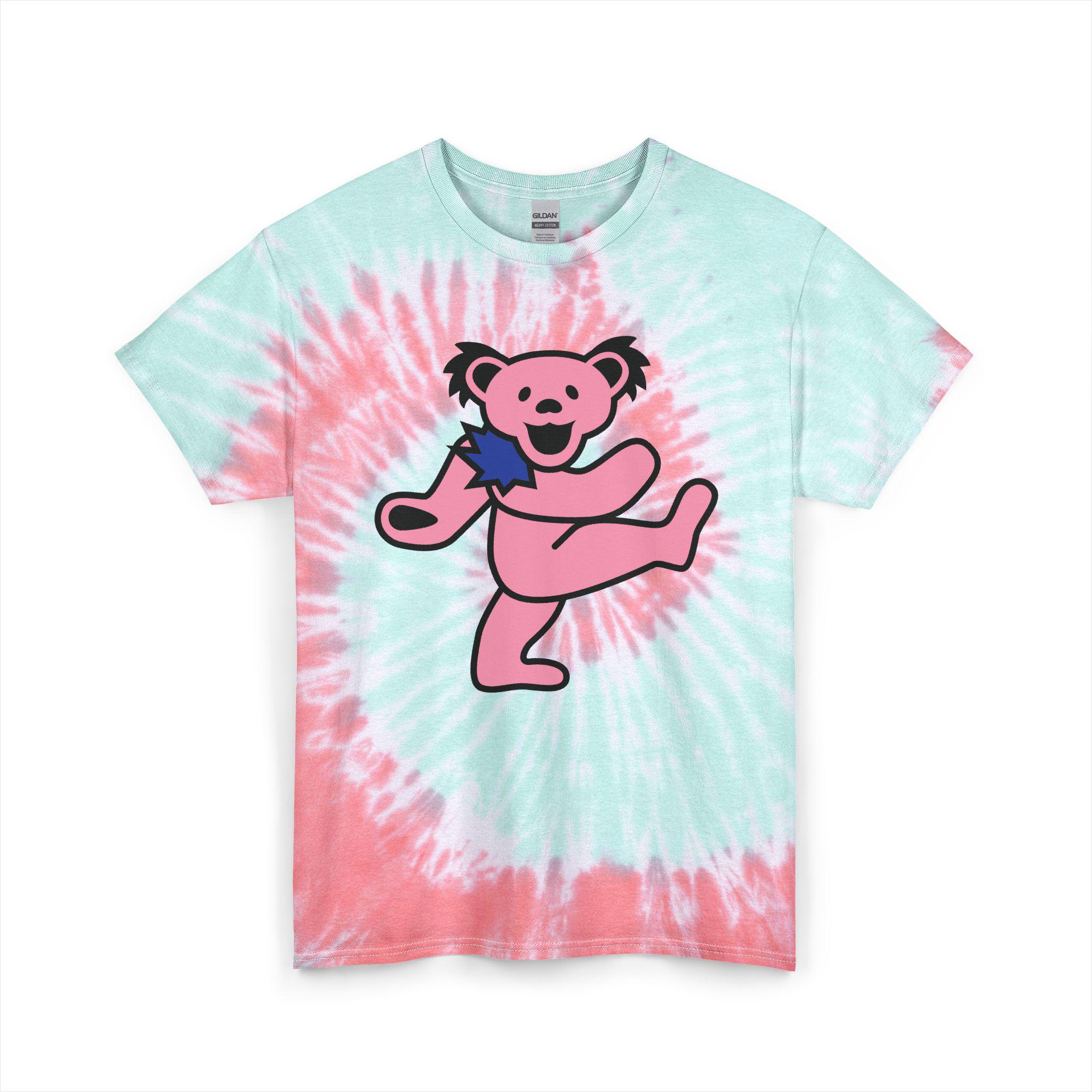 Grateful Dead Dancing Bear Pink Tie Dye T Shirt - Vintage Rock