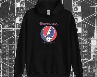 Sudadera con capucha Stealie de Grateful Dead: ilustración icónica de la banda, sudadera con capucha de música psicodélica, ropa retro de Deadhead, perfecta para fans de Grateful Dead.