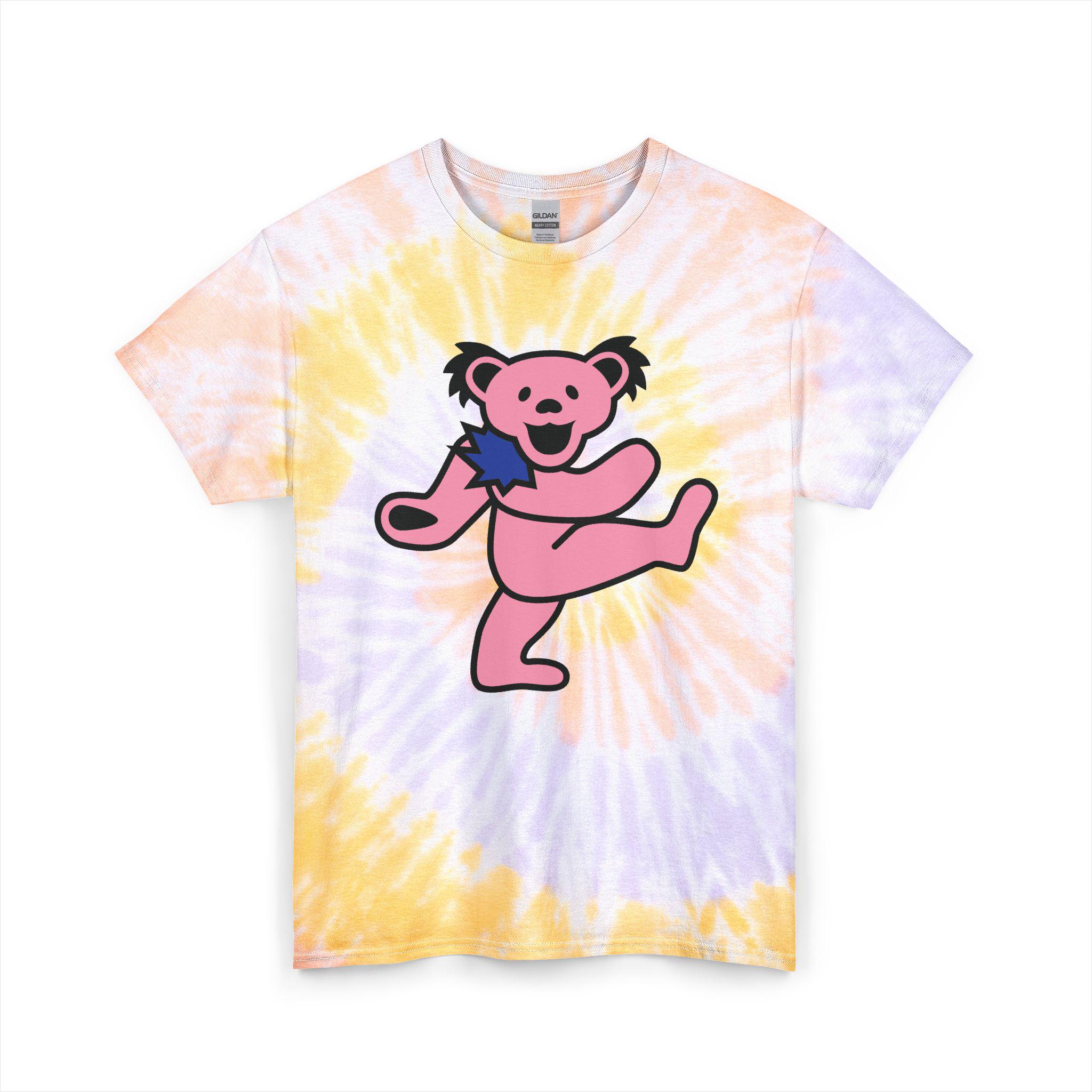 Grateful Dead Dancing Bear Pink Tie Dye T Shirt - Vintage Rock