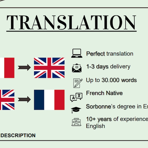 TRANSLATION English to French & French to English