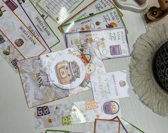 A6 BAB Spooky Bank 18 Stück Spar-Challenge | A4 PDF Herunterladbar