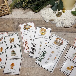 Thanksgiving 123 Bundle PDF Économies Défi | 3 Epargne défis A6 et 24 mini-cartes d'épargne