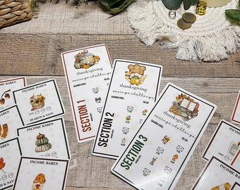 Thanksgiving 123 Bundle PDF Savings Challenge | 3 A6 Savings Challenges and 24 Mini Savings Cards