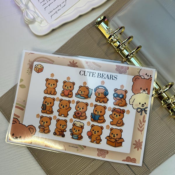 A5 CUTE BEAR Savings Challenge | PNG Download