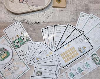 Build A Bank 21pc PDF Savings Challenge | A4 PDF Downloadable | A6 Savings Challenges Mini Savings Cards