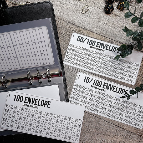 Low Budget 100 Envelope Savings Challenge Tracker Set of 3 | A6 Savings Challenges A4 PDF Downloadable