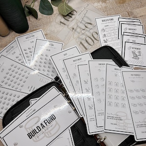Save 1000.00 Build A Fund 26pc PDF Savings Challenge | A4 PDF Downloadable | A6 Savings Challenges and Mini Savings Cards