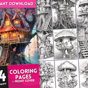 Coloring Pages For Adults Fairy Treehouse Coloring Pages For Adults Fairy Treehouse Coloring Pages Adult Coloring Books For Adults Printable